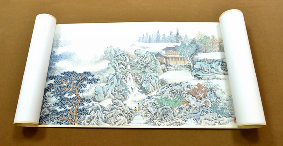 《潛園》長卷版畫局部
